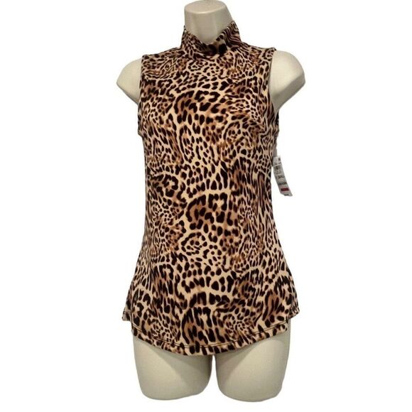 INC International Concepts Women's Animal-Print Mock-Neck Tank Top, XS - Picture 3 of 10